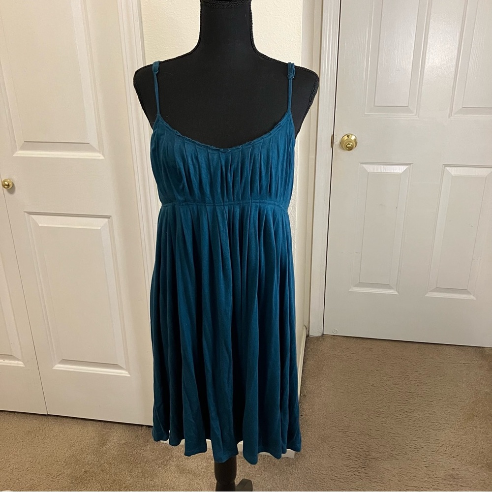 dELIA*s Y2K Robin K Spaghetti Strap Teal Pleated Dress Women’s Size Medium